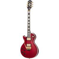 Epiphone Alex Lifeson Les Paul Custom Axcess Quilt Ruby LH linkshandige elektrische gitaar met koffer - thumbnail