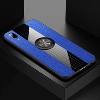 Voor vivo Y97 XINLI stiksels doek textuur schokbestendig TPU beschermhoes met ring houder (blauw)