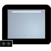 Spiegel Sanicare TuTTi 75 cm met LED 1 Horizontale Strook en Spiegelverwarming met Lijst Mat Zwart