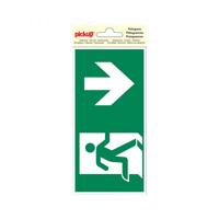 Sticker Nooduitgang naar beneden - 100x200 mm.