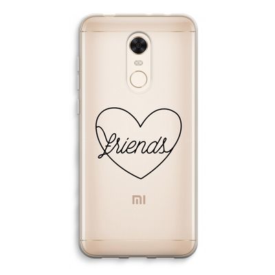 Friends heart black: Xiaomi Redmi 5 Transparant Hoesje