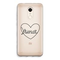 Friends heart black: Xiaomi Redmi 5 Transparant Hoesje