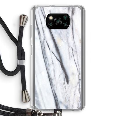 Gestreepte marmer: Xiaomi Poco X3 Pro Transparant Hoesje met koord