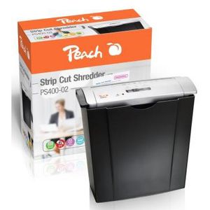 Peach PS400-02 papiervernietiger Reepversnippering 72 dB 22 cm Zwart, Zilver