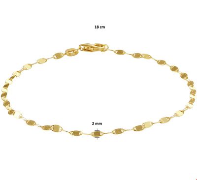 TFT Armband Goud 2 mm 18 cm