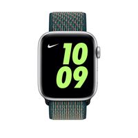 Apple origineel Nike Sport Loop Apple Watch 42mm / 44mm / 45mm / 49mm Hyper Crimson / Neptune Green - MXN62ZM/A - thumbnail