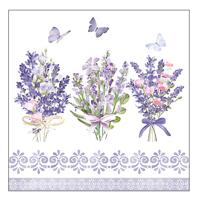 Ambiente Servetten Lavendel - 20x stuks - 3 laags - 33 x 33 cm - bloemen thema