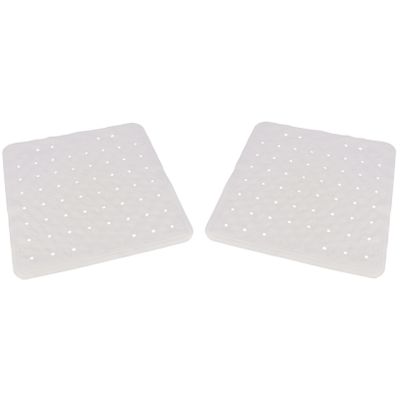 2x Witte anti-slip badmatten/douchematten 45 x 45 cm vierkant