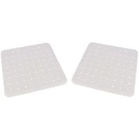 2x Witte anti-slip badmatten/douchematten 45 x 45 cm vierkant