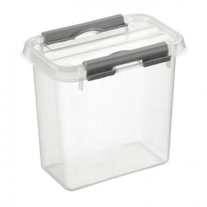 Sunware Q line box met deksel 1.1 liter transparant/metaal