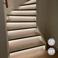 Trapverlichting led strip helder wit - complete set 130 cm