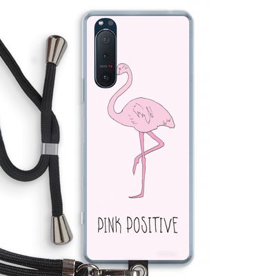 Pink positive: Sony Xperia 5 II Transparant Hoesje met koord