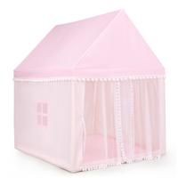 Kinderspeelhuis Stevig Huis Grote Sprookjesachtige Tent Speelhuis met Massief Houten Frame en Katoenen Deken Binnenshuis Roze