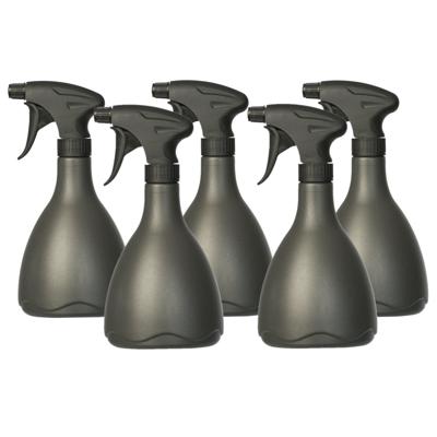 Plantenspuit/plantensproeier - Pakket van 5x stuks - 700 ml - zwart - kunststof
