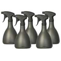 Plantenspuit/plantensproeier - Pakket van 5x stuks - 700 ml - zwart - kunststof