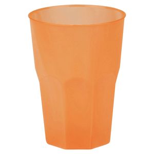 Drinkglazen frosted - oranje - 6x - 420 ml - onbreekbaar kunststof - Feest/cocktailbekers