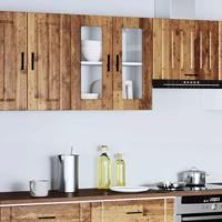 Keukenbovenkast met glazen deur Porto oud houtkleurig