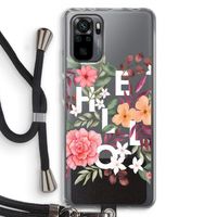 Hello in flowers: Xiaomi Redmi Note 10 Pro Transparant Hoesje met koord