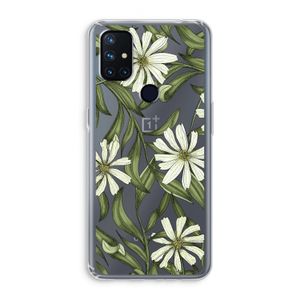 Wit bloemenpatroon: OnePlus Nord N10 5G Transparant Hoesje
