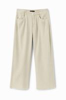 Cropped culotte-broek van 100% Lyocell - WHITE - 40 - thumbnail