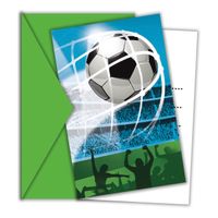 Globos Uitnodigingen en enveloppen fsc voetbal fans, 6st,