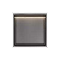 Hotbath &MORE Inbouwbox of inbouwnis - 30x30x10 - with LED IP44 - Geborsteld gunmetal PVD BOX030LBGP