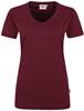 Hakro 181 Women's V-neck shirt MIKRALINAR® - Burgundy - M