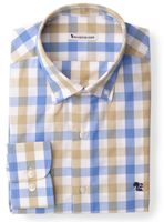 LADOBORA - madras ruit navy popeline overhemd - LADO 1