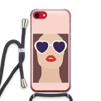 Red lips: iPhone SE 2020 Transparant Hoesje met koord