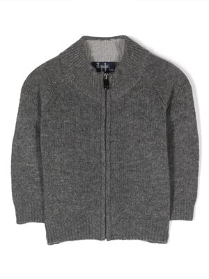 Il Gufo cardigan zippé à coudières contrastantes - Gris Il Gufo cardigan zippé à coudières contrastantes - Gris