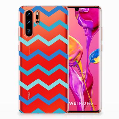 Huawei P30 Pro | TPU bumper | Zigzag Blauw
