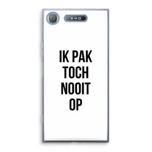 Ik pak nooit op: Sony Xperia XZ1 Transparant Hoesje