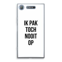 Ik pak nooit op: Sony Xperia XZ1 Transparant Hoesje