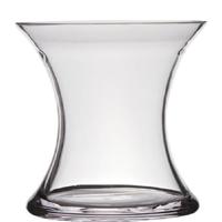 Hakbijl Glass Vaas - transparant - x-vorm - glas - D24 x H28 cm