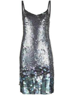 P.A.R.O.S.H. robe-nuisette Gigi à sequins - Gris