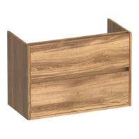 Brauer Adore - Onderkast Ondiep - 80 cm - met 2 Softclose Lades Greeploos en 1 Sifon Uitsparing - Honey