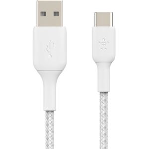 Belkin BOOST CHARGE gevlochten USB-C/ USB-A kabel, 15 cm kabel CAB002bt0MWH