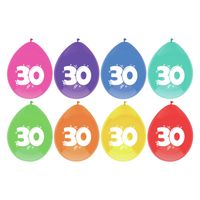 Leeftijd verjaardag thema ballonnen 30 jaar 8x stuks 29 cm Leeftijd verjaardag thema ballonnen 30 jaar 8x stuks 29 cm