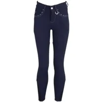 BR Madison kunstleder kinder rijbroek donkerblauw maat:152