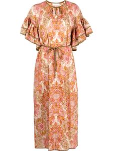 ZIMMERMANN robe mi-longue à fleurs - Rose