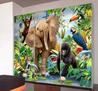 Sticker kind dieren jungle kleuren