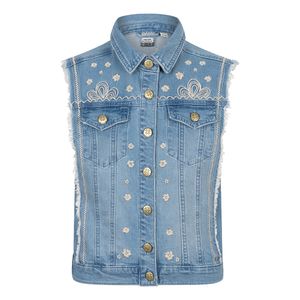 Indian Blue Jeans Meisjes gilet embroidery - Medium denim