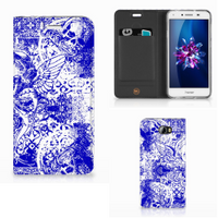 Mobiel BookCase Huawei Y5 2 | Y6 Compact Angel Skull Blauw