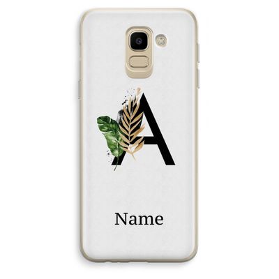 Charcoal Flora: Samsung Galaxy J6 (2018) Transparant Hoesje