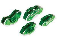 Brake calipers, 6061-T6 aluminum (green-anodized), front (2)/ rear (2) (TRX-8367G) - thumbnail