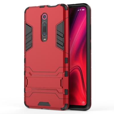 Schokbestendige PC + TPU Case voor Xiaomi mi 9T Pro/Redmi K20 Pro met houder (rood)