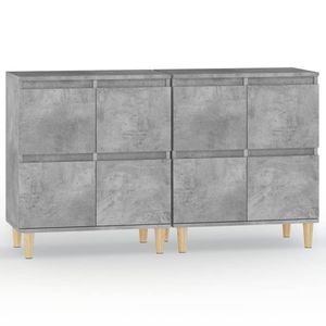 The Living Store Dressoir Betongrijs - 60 x 35 x 70 cm - Met opbergruimte