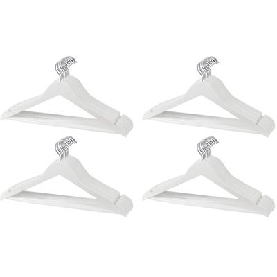 Kledinghanger - 20x - hout - wit - 45 cm - kledinghanger set