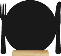 Krijtbord securit bord 240x250x60mm houten voet