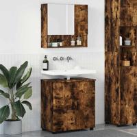 Badkamermeubelset 2 pcs Gerookt eiken 61 x 35 x 64 cm